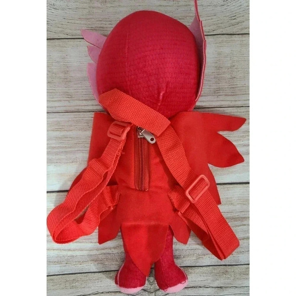 PJ Mask Plush Owlet Stuffed Animal Backpack Red 14" - Picture 2 of 5